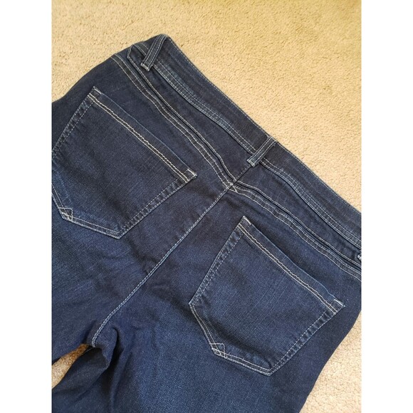 Democracy Ab Solution Stretch Sides Zipper Elastic Waist Taper Blue Jeans Sz 12 - Picture 6 of 13